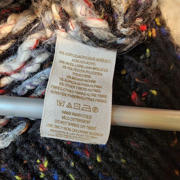 Free People Love Bug Fair Isle Lace Up Pullover Wool Blend Sweater Size Medium - Picture 6 of 12